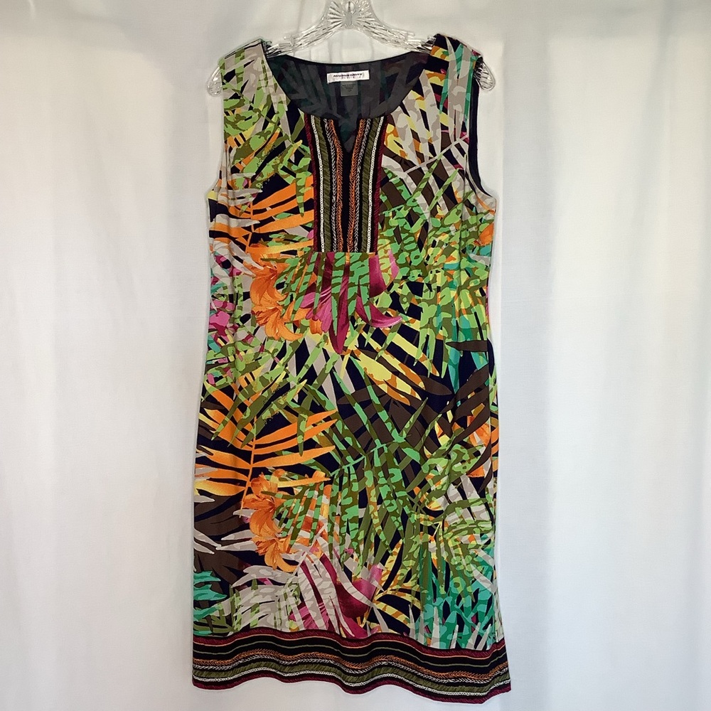 Allison Daley Tropical Print Sleeveless Dress Sz 12P
